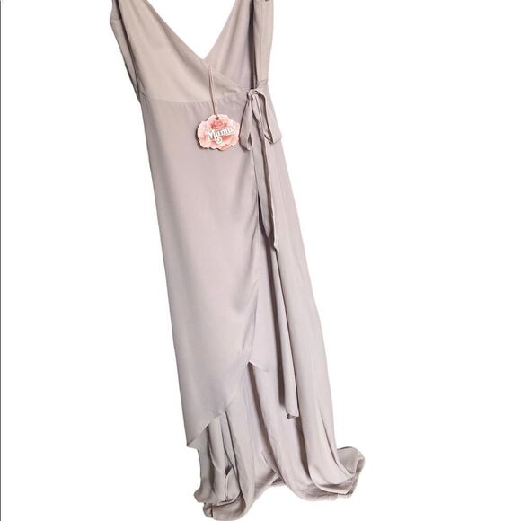 Show mr Your Mumu Liz Maxi Dress Soft Beige chiffon Size Extra Large NWT - Picture 7 of 9